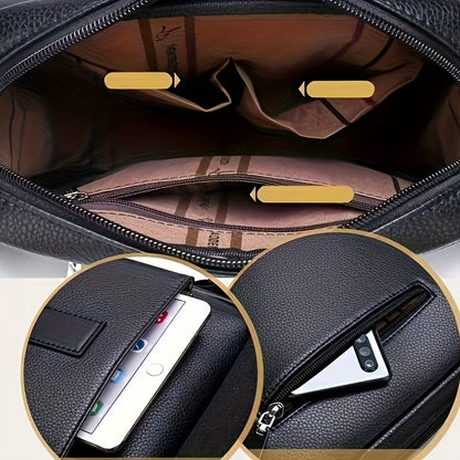 New Men'S Shoulder Bag Made of Genuine, Stylish Crossbody Bag, Casual Backpack for Men, Multifunctional Hanging Bag.