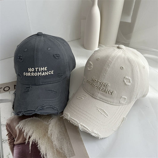 2025 Spring/Summer New Embroidered Letter Distressed Baseball Cap Unisex Versatile Hat