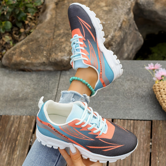 Women'S Breathable Lightweight Walking Shoes - Neon Green & Black Striped Design, Lace-Up Sneakers with EVA Cushioned Sole for All-Season Comfort, Casual Outdoor Footwear, Ladies Sneakers, Modern Striped Design, Synthetic Fau