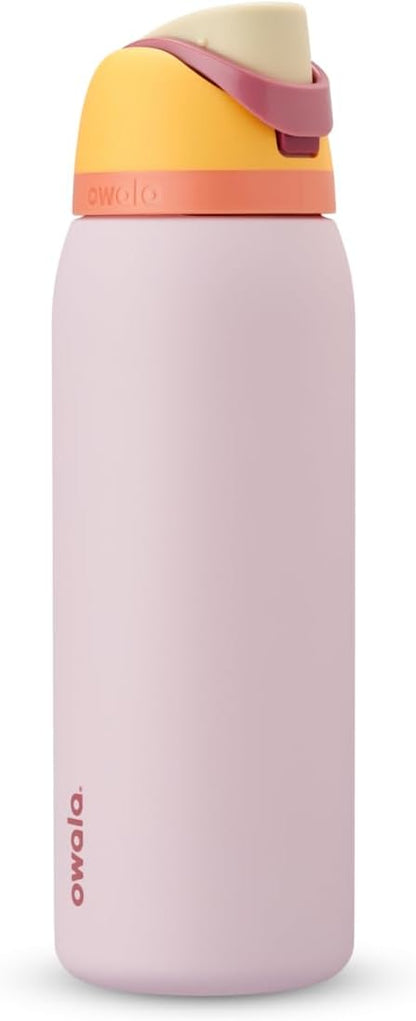 Owala Freesip Insulated Stainless Steel Water Bottle with Straw for Sports, Travel, and School Bpa-Free Sports Water Bottle, 24 Oz, Denim
