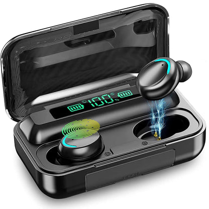 [9D Stereo Sound Noise-Canceling Earbuds] HiFi 9D Stereo Sound TWS Wireless Earbuds - Noise-Canceling In-Ear Sports Headset with LED Charging Case