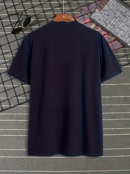 Men's Heavyweight 180gsm Cotton T-Shirt - Dark Gray Crew Neck Tee with Bold "Boston" Print, All-Season Everyday & Formal Shirt for Men - Machine Washable Luxury Casual Top, Versatile Clothing, Modern Design, Premium Fabric, S