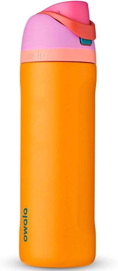 Owala Freesip Insulated Stainless Steel Water Bottle with Straw for Sports, Travel, and School Bpa-Free Sports Water Bottle, 24 Oz, Denim