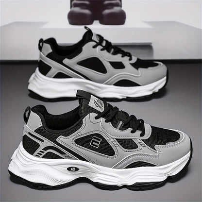Men'S 2025 New Fashionable Low-Top Sneakers with Thick Sole - Non-Slip, Outdoor Casual Shoes for Teenagers and Young Adults, White and Golden Accents, All-Season Comfort, Casual Footwear | Modern Sneaker Design | Rubber Base