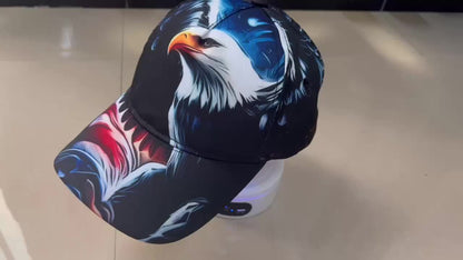 1pc Patriotic Eagle & American Flag Baseball Cap - Adjustable, Lightweight Polyester, Bold Street Style Design with Eagle Head & Striped Flag, Perfect for Sports, Casual Wear, or Holiday Gifts, Baseball Cap