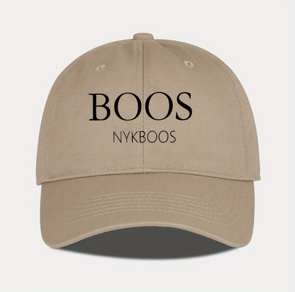 MLFO Casual "BOOS NYKBOOS" Baseball Cap, Lightweight Polyester, Adjustable Fit, Curved Brim, Hand Washable, 5 Colors, with Thanksgiving and Father'S Day Prints