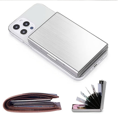 Premium Stainless Steel RFID Blocking Card Holder for Men – Sleek Black Metal Wallet with Multiple Compartments, Perfect Father’s Day Gift for Dad, Secure Card Storage | Polished Finish | Metallic Construction