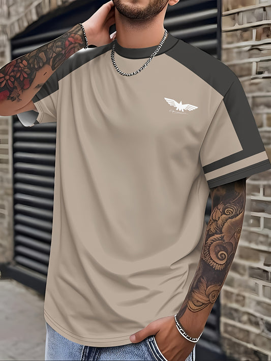 Men's 3D Print Graphic Short Sleeve T-Shirt - Casual Round Neck Regular Fit Tee with Random Unique Design, Machine Washable for Casual Attire, Modern Print Shirt, Durable Casualwear, Comfortable Fabric, Weekend Clothing, Tren