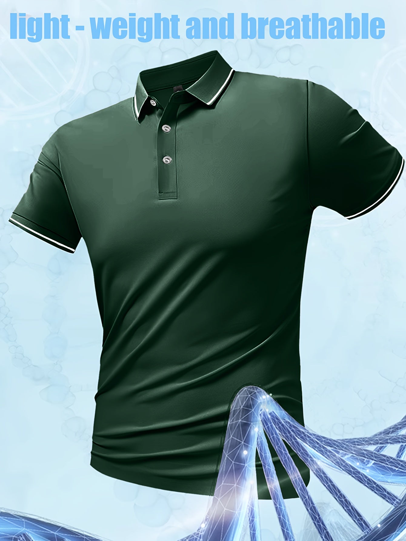 Pearson OBM Men'S Classic Breathable Knit Polyester Polo Shirt - Casual Style, Solid Color, Regular Fit with Slight Stretch, Summer Collared Top with Button Detail