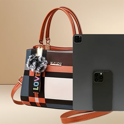 Elegant Women'S Crossbody Bag with Detachable Strap - Chic Geometric Pattern, Black Synthetic, Golden-Tone Hardware, Perfect for Casual or Formal Occasions, Versatile Handbag | Geometric Pattern Bag | Synthetic Bag, Purse Cro