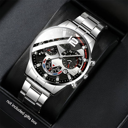 A Stylish And Casual Men's Watch With A Round Dial And Quartz Movement