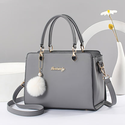 Elegant Black Tote Bag for Women - Large Capacity, Versatile with Detachable Strap, Smooth Finish, Perfect for Work & Casual Outings