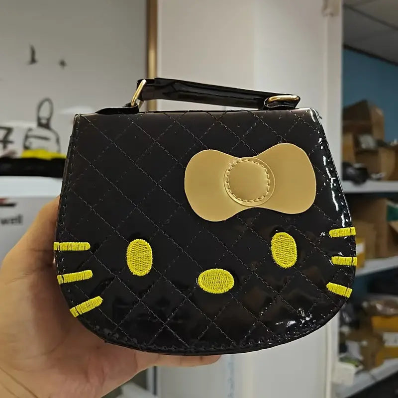 Sanrio Unisex անիմե թեմա Սպիտակ կարմիր Սև վարդագույն Ոսկե վարդագույն hello kitty Crossbody պայուսակի համար, պոլիեսթեր աստառ, կայծակաճարմանդ փակվող, չլվացվող, Messenger պայուսակով