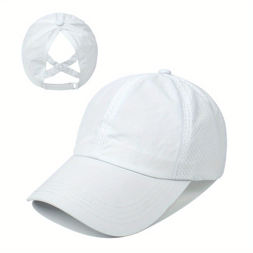 1x Summer Ponytail Baseball Cap, Women's Sports Hat Camping Hat Hiking Hat Christmas Gift