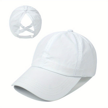1x Summer Ponytail Baseball Cap, Women's Sports Hat Camping Hat Hiking Hat Christmas Gift