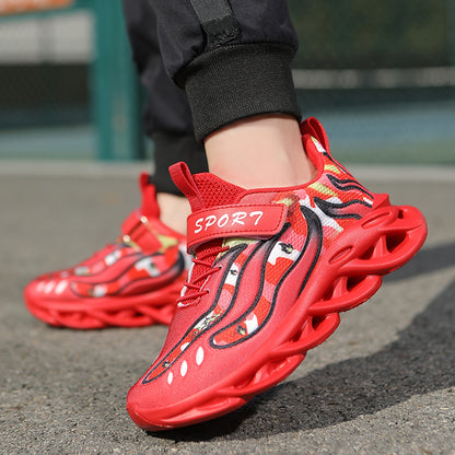 Casual Mesh Sneakers for Boys And Girls with a Three-Dimensional Pattern, Featuring a Low-Top Design with And an EVA Sole, Perfect for Stylish Sports Activities.