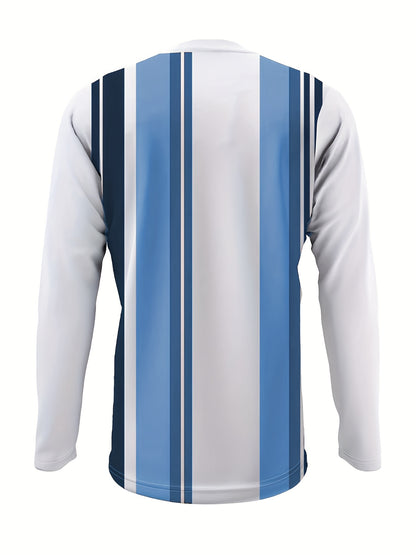 Men's Casual Fashion Round Neck Sweatshirt & Joggers Set - Polyester, Machine Washable, Printed Design for Spring/Fall