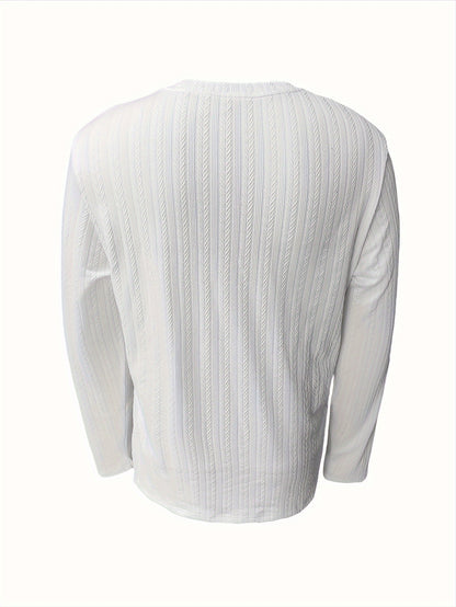 Men's Slim-Fit Long Sleeve T-Shirt - Casual & Stylish, Perfect for Fall/Winter, Machine Washable