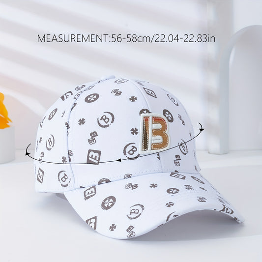 Letter B Embroidery Baseball Cap Classic Solid Color Trendy Dad Hat Lightweight Adjustable Sun Hats For Women & Men