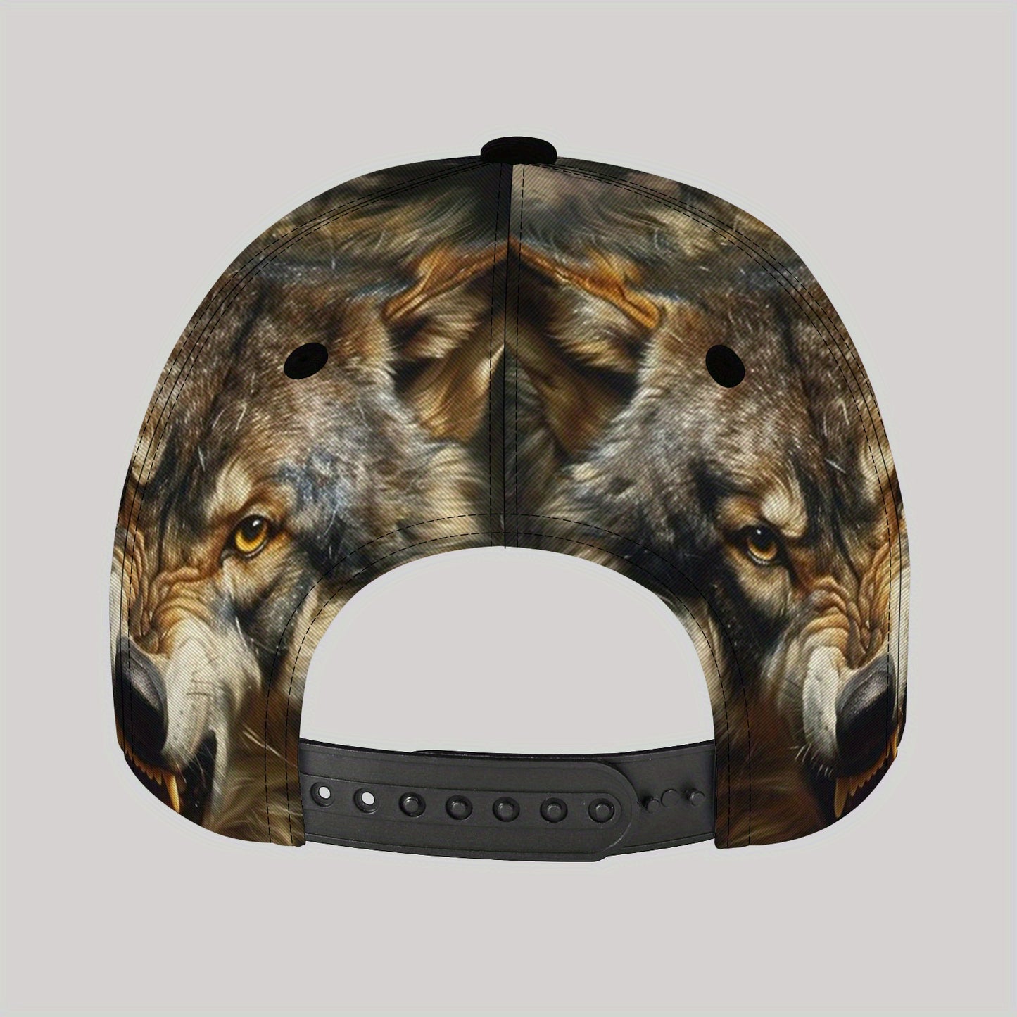CUTEHSJ Men's Lightweight Adjustable Baseball Cap with Wolf Graphic Print - Fantasy Hip-Hop Style Sun Hat for Beach, Fishing & Outdoor Activities, Vacation Hat, Casual Headgear, Durable Fabric Cap