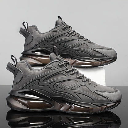 Men's Breathable Slip-Resistant Casual Sneakers - High-Elastic Shock Absorption, Lightweight Low-Top Design with PU Upper & PVC Sole for Hiking, Running, Daily Wear - All-Season Comfort, Breathable Shoes, Running Footwear, Sl