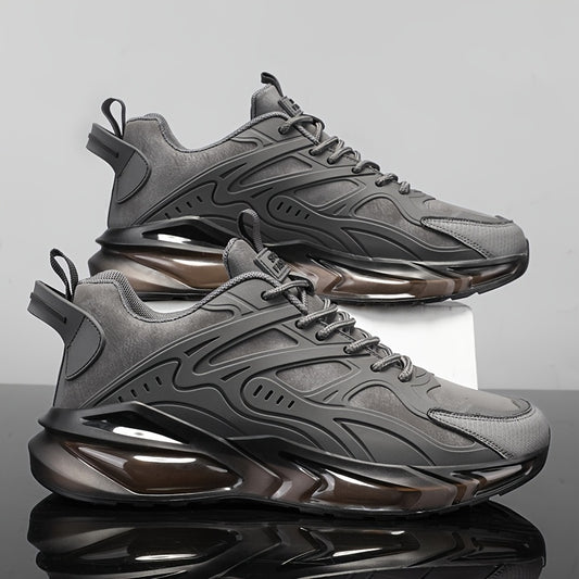 Men's Breathable Slip-Resistant Casual Sneakers - High-Elastic Shock Absorption, Lightweight Low-Top Design with PU Upper & PVC Sole for Hiking, Running, Daily Wear - All-Season Comfort, Breathable Shoes, Running Footwear, Sl