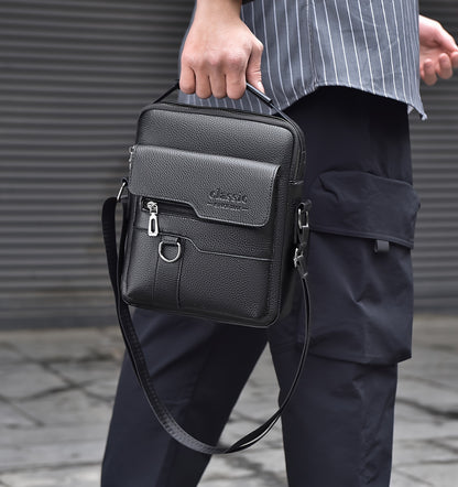 New Men's Crossbody Bag Messenger Bag with Mahogany Pattern Large Capacity Design PU Material Men's Casual Retro Adjustable Shoulder Bag for Going Out Valentine's Day Gift for Husband or Boyfriend
