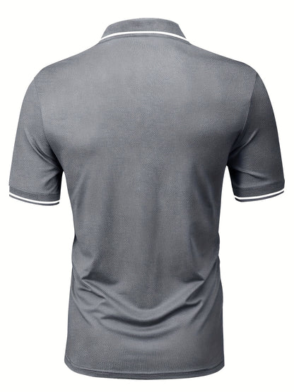 3pcs Men's Casual Fashion Shirts - Breathable Polyester, Short Sleeve, Button-Up with Classic Collar - Machine Washable, Summer Essentials in Black, White, and Beige