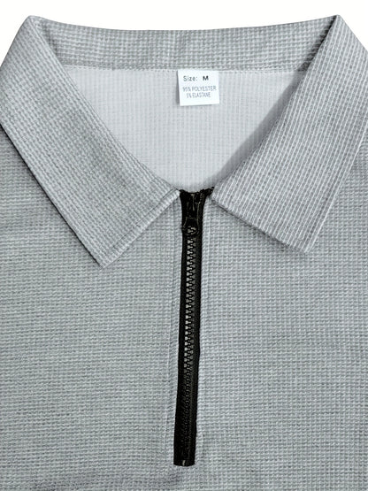 2025 collar half zipper long sleeved two-piece set, collar zipper allows for free breathing, casual pants to wear, knitted fabric is softer, multi color and multi style, Men's solid color is simple and not simple.