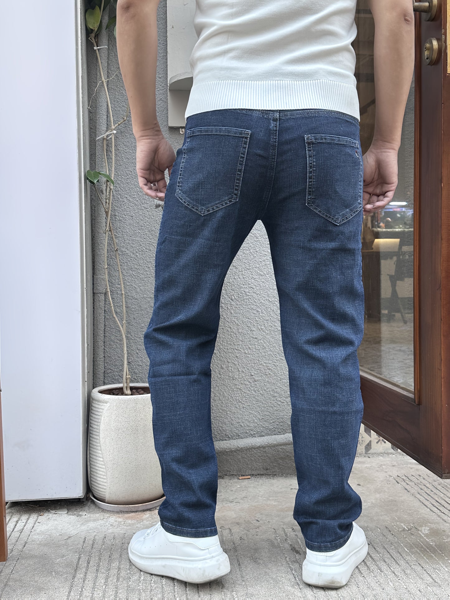 Men'S Casual Date And Work Business Stretch Slim-Fit Jeans.