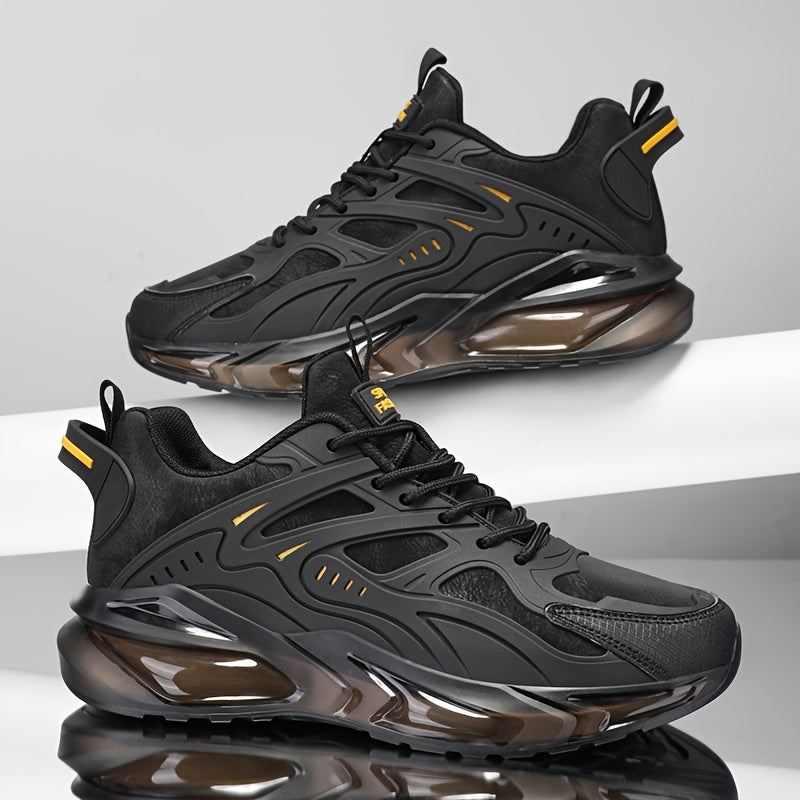 Men's Breathable Slip-Resistant Casual Sneakers - High-Elastic Shock Absorption, Lightweight Low-Top Design with PU Upper & PVC Sole for Hiking, Running, Daily Wear - All-Season Comfort, Breathable Shoes, Running Footwear, Sl
