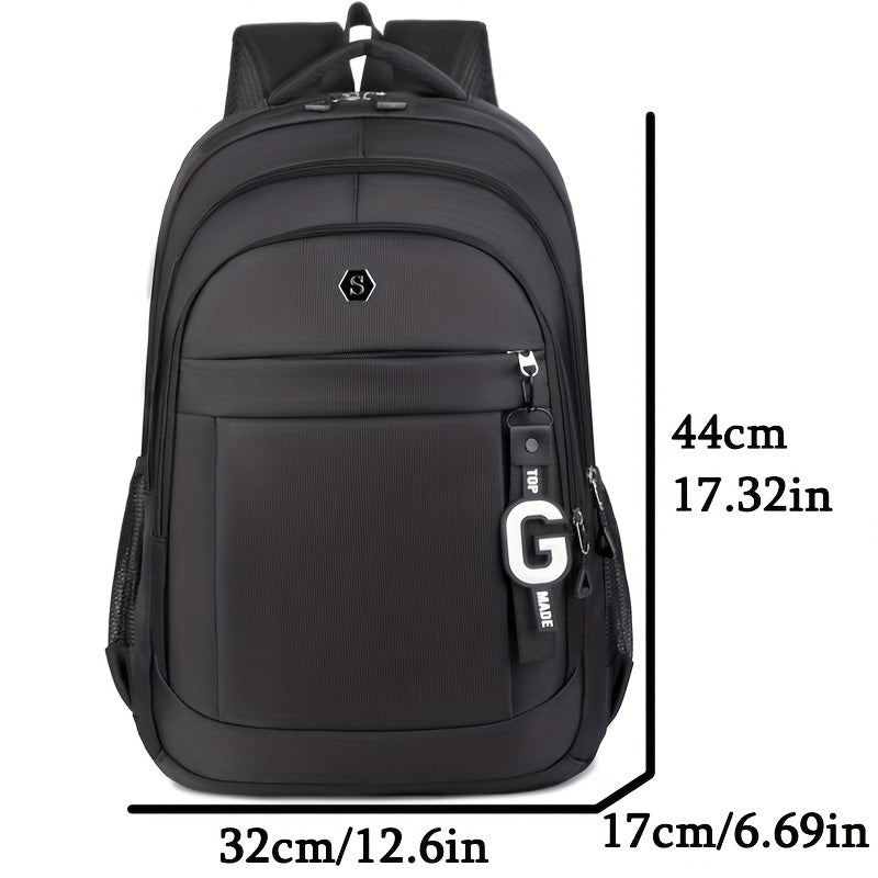 Men's Stylish Large Capacity Backpack - Black, Business & Travel Ready with Multiple Compartments, Durable Lightweight Design, Perfect for Daily Commute & Computer Use, Backpack for Travel, Highquality Luggage
