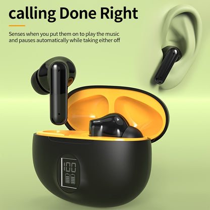 HiFi Sound TWS անլար ականջակալներ HD էկրանով, սենսորային կառավարման համակարգով, երկար մարտկոցի աշխատանքով, Wireless 5.0, հարմարավետ վազքի, յոգայի և խաղերի համար - սպիտակ, բեժ, սև տարբերակներով