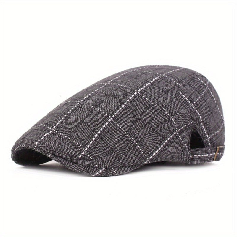 Men'S and Women'S Stylish Check Pattern Beanie Hat - Packable, Hand Washable, Autumn & Spring Fashion Cap, Autumn Fashion Cap | Check Pattern Beanie | Packable Hat