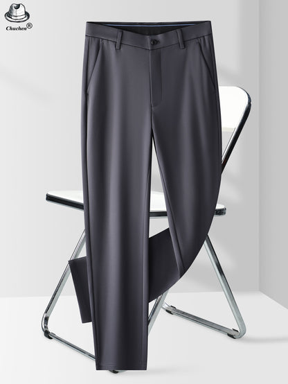 Men's Classic Black Business Dress Pants - Stretch Nylon Blend, Machine Washable, Regular Fit for Office & Formal Wear, Professional Clothing | Regular Fit Suit | Nontransparent Material, Pant Suits