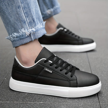 Men's Monochrome Casual Sneakers with White Accents - Comfortable, Easy to Match, Ideal for Everyday Use and Hiking