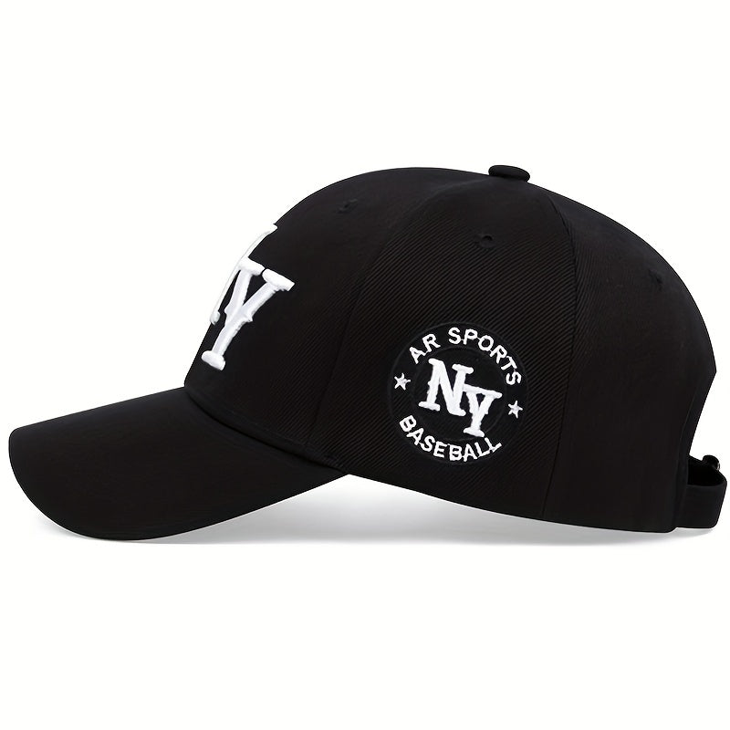 1pc Unisex Sunshade Adjustable Casual Baseball Cap With NY Pattern For Spring And Autumn Travel Seaside Party