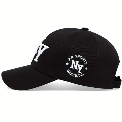 1pc Unisex Sunshade Adjustable Casual Baseball Cap With NY Pattern For Spring And Autumn Travel Seaside Party