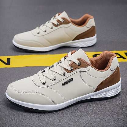 FAYWELLME Unisex Casual սպորտային կոշիկներ, շնչող ցածր վերևից ժանյակավոր սպորտային կոշիկներ, MD ներբանով միաձույլ գույնի բոլոր սեզոնային վազքի կոշիկներ, թեթև գործվածքից վերնամասը սև և արևագույն, հարմարավետ բարձիկ առօրյա հագուստի համար, ամենօրյա կոշիկներ
