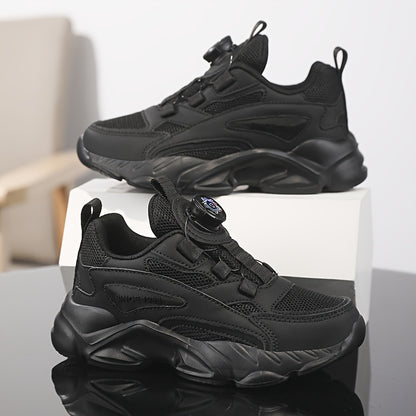 Youngsters' Rotating Buckle Sneakers - Comfortable Sneakers with Mesh Upper, Breathable Design, and Durable EVA Sole for Boys and Girls, Perfect for Casual Wear and Running, Girls Shoes
