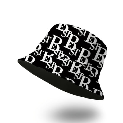 1pc Unisex Bucket Hat with Letter B Print, 100% Polyester, Lightweight, Non-Stretch, Holiday Theme, New Year'S Essential, Outdoor Versatile, Easy to Carry, Woven Craftsmanship, Random Print Pattern
