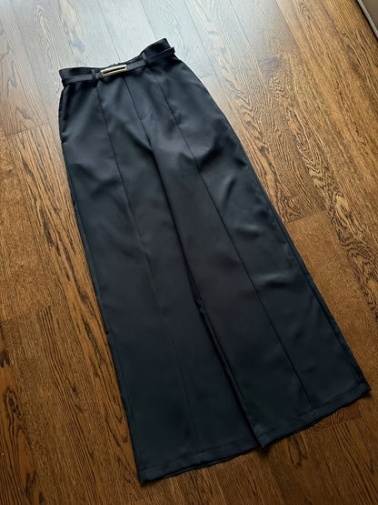Summer Sexy Half-Turtleneck Sleeveless Vest + Versatile Western Flare Pants Set with Belt