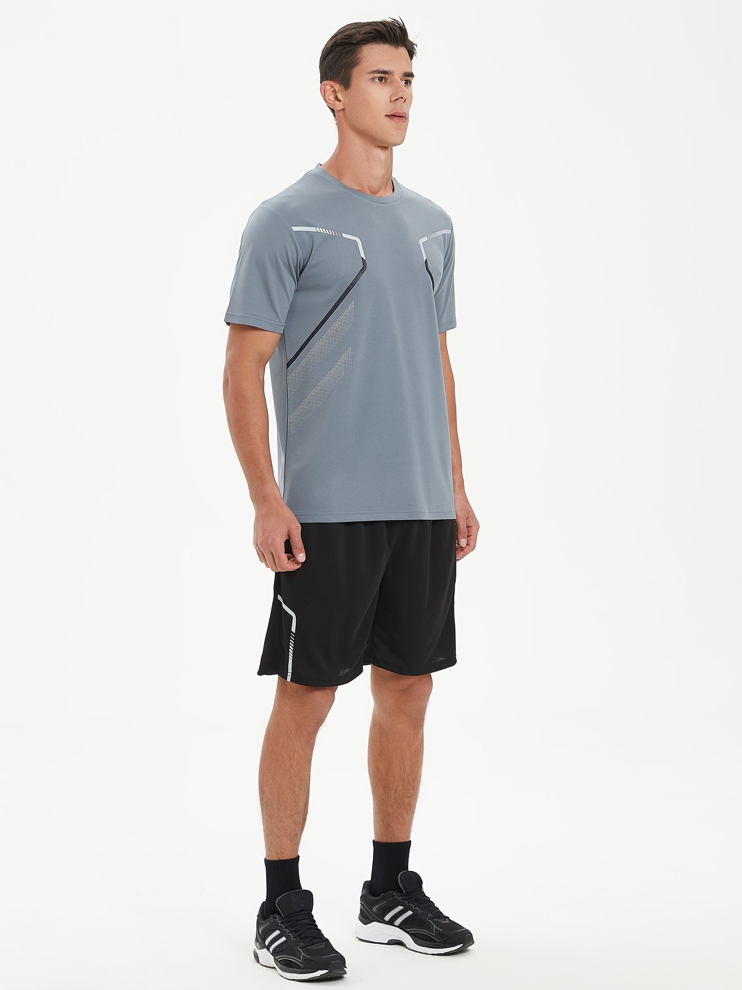 Men'S Lightweight Running Set - Breathable, Quick-Dry Athletic Wear with Zipper Pockets, Ideal for Outdoor Fitness & Training, Casual Sportswear|Casual Sportswear, Athletic Wear