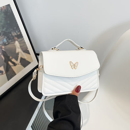 Elegant Embossed Square Crossbody Bag, Women's Fashion PU Shoulder Handbag With Adjustable Strap