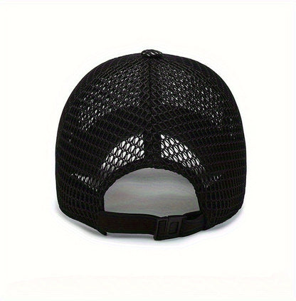 2pcs Unisex Quick-Dry Breathable Mesh Baseball Caps - Adjustable Lightweight Summer Sun Hats with Geometric Textured Design for Outdoor Sports, Football Games & Casual Streetwear (Black & Gray), Game Day Accessories, Durable