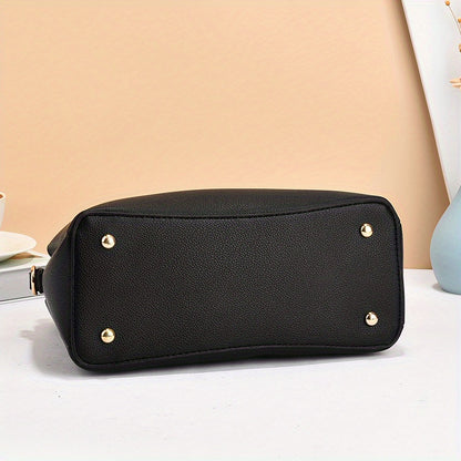 Elegant Wo 's Handbag with Detachable Shoulder Strap, Golden-Tone Hardware & Chic Leaf Charm - Stylish White Satchel for Everyday Use, Casual Chic Bag | Stylish Charm Handbag | Bag