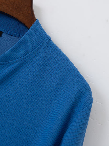 Baseball Collar Jacket and Pants Set in Waffle Fabric