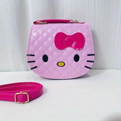 Sanrio Unisex անիմե թեմա Սպիտակ կարմիր Սև վարդագույն Ոսկե վարդագույն hello kitty Crossbody պայուսակի համար, պոլիեսթեր աստառ, կայծակաճարմանդ փակվող, չլվացվող, Messenger պայուսակով