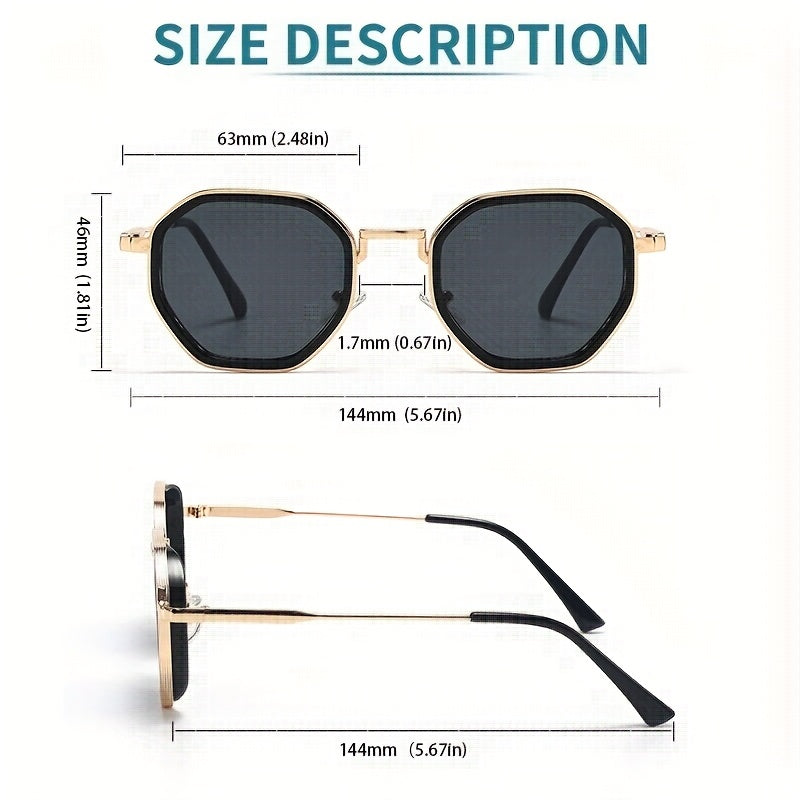 West Scenery Unisex Geometric Fashion Glasses - Metal Frame, PC Lenses, Gradient Tinting, Lightweight & Stylish for All Fashion Styles, Casual Eyewear|Modern Eyewear|Durable Eyeglasses