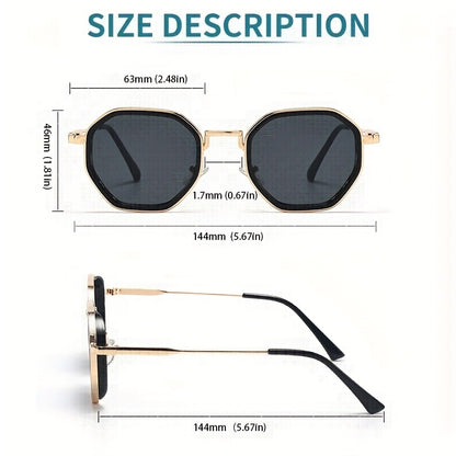 West Scenery Unisex Geometric Fashion Glasses - Metal Frame, PC Lenses, Gradient Tinting, Lightweight & Stylish for All Fashion Styles, Casual Eyewear|Modern Eyewear|Durable Eyeglasses